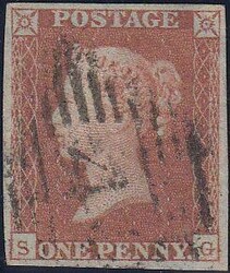 1851 PL.122 (SG) (SG8). Fine used 1851 1d pl.122 lettered SG with ...
