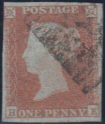 1851 PL.118 (HE) (SG8). Good used 1851 1d pl.118 lettered HE with ...