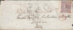 1864 MAIL ISLE OF MAN TO ITALY. Envelope Castletown to Leghorn, Italy ...
