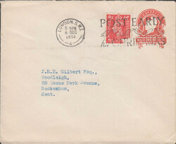 1951 100 reis Brazilian postal stationery envelope uprated with KGV ...