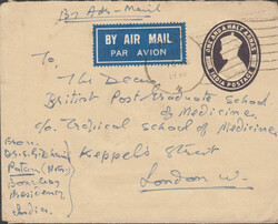 1946 MAIL INDIA TO LONDON WITH INDIAN ISSUES ON REVERSE. Envelope ...