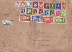 1955 REGISTERED MAIL LONDON TO ZURICH SHOWING WILDINGS AND KGVI HIGH ...