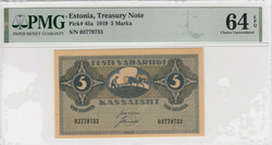 Estonia 5 Marka 1919 - PMG 64 EPQ Choice Uncirculated Pick 45a