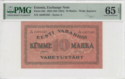 Estonia 10 Marka 1922 (ND 1924) - PMG 65 EPQ Gem Uncirculated Pick 53b