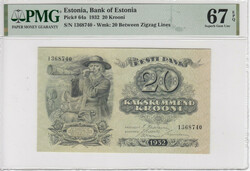 Estonia 20 Krooni 1932 - PMG 67 EPQ Superb Gem Unc Only 1 specimen ...