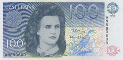 Estonia 100 Krooni 1992 XF. Pick 74b