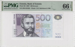 Estonia 500 Krooni 2007 - PMG 66 EPQ Gem Uncirculated Pick 89