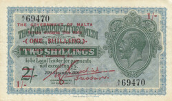 Malta 1 Shilling 1940 VF. Pick 15
