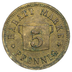 Germay (München) Brass Trade Token 5 Pfennig (early 20th cent.) 3 ...