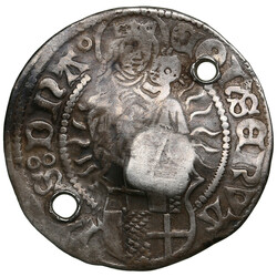 Dorpat counterstamp on Reval Ferding 1515 2.76g. VF/VF. Holed ...