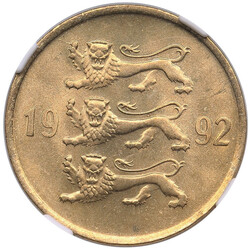 Estonia 20 Senti 1992 - NGC MS 66 Magnificent brilliant specimen.KM ...