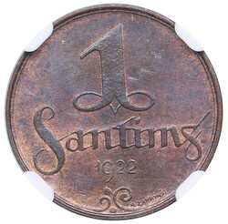Latvia (Huguenin Mint, Switzerland) 1 Santims 1922 - NGC MS 63 BN ...