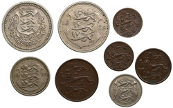 Coins of Estonia 1928-1939 (8) Various condition.1 Sent 1929. KM 10.1 ...