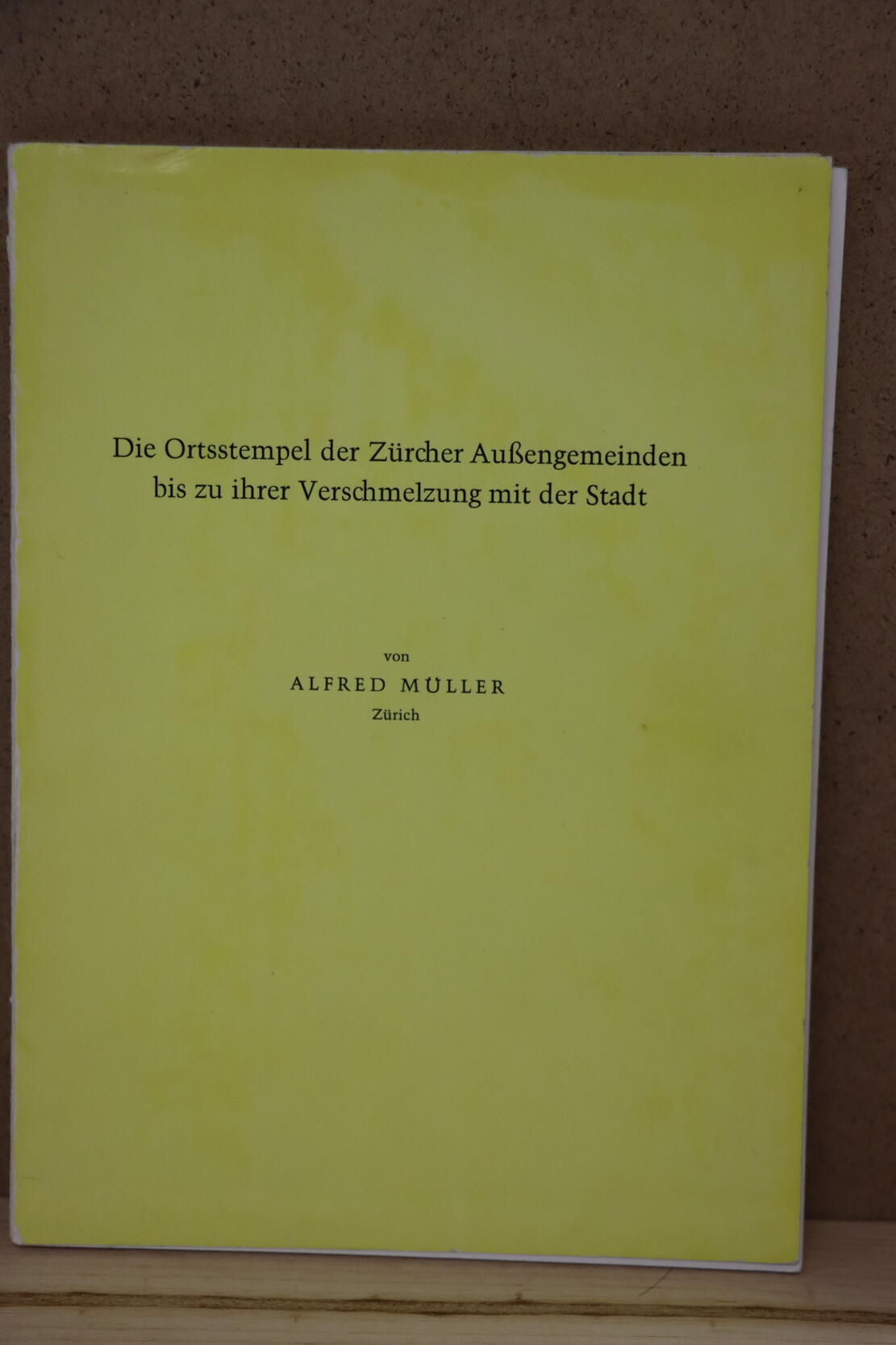 ZH: Die Ortsstempel der Zürcher Aussengemeinden bis zu ihrer ...