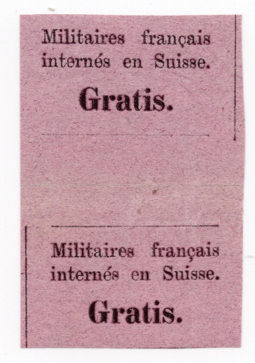 Gratis Vignette, zur Internierung der Bourbaki Armee in der Schweiz ...