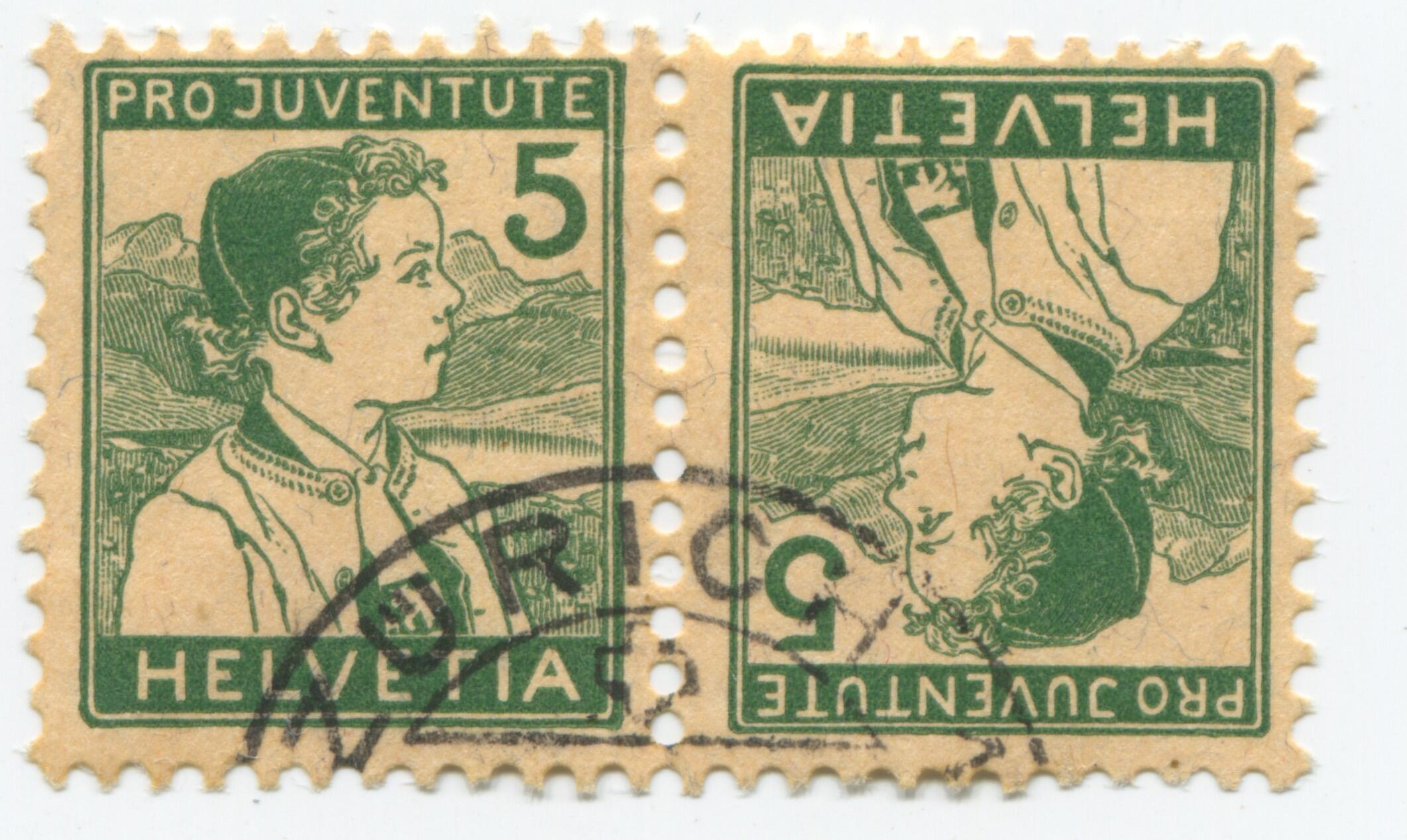 Appenzellerknabe, SBK Nr. K11, gut gezähnt, entwertet mit ...