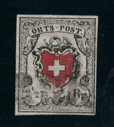 Orts-Post mit Kreuzeinfassung, SBK Nr. 13 I, Type 10 entwertet mit ...