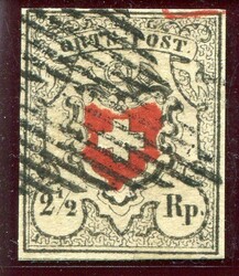 Orts-Post mit Kreuzeinfassung, SBK Nr. 13 I, Type 14 entwertet mit ...