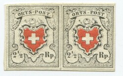 Orts-Post mit Kreuzeinfassung, SBK Nr. 13I Typen 1 + 2, fabrisches ...