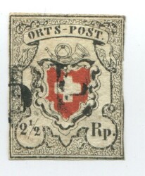 Orts-Post ohne Kreuzeinfassung SBK Nr. 13 II, gestempelt mit ...