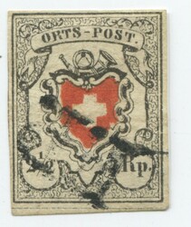 Orts-Post ohne Kreuzeinfassung, SBK Nr. 13II, Type 36, farbfrische ...