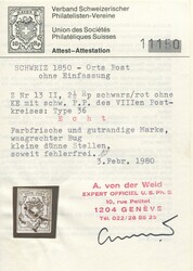 Orts-Post ohne Kreuzeinfassung, SBK Nr. 13II, Type 36, farbfrische ...