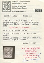 Rayon II ohne Kreuzeinfassung gelb, SBK Nr. 16II Type 4 Stein B-LU, ...