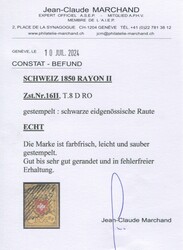 Rayon II gelb ohne Kreuzeinfassung, SBK Nr. 16II Type 8 Stein D-RO, ...