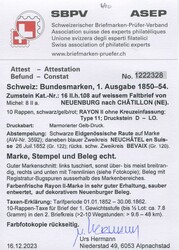 Rayon II ohne Kreuzeinfassung gelb, SBK Nr. 16II Type 11 Stein D-LO ...