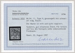 Rayon III rot, kleine Wertziffer SBK Nr. 18, Type 4, entwertet mit ...