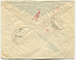 Indien: Brief von "ST. MORITZ 24.III.1933" nach Bombay in Indien, ...