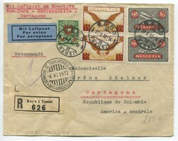 Kolumbien: Einschreibe-Brief von Bern 27.V.1932 nach Cartagena in ...