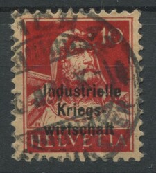 IKW: Tell 10 Rappen rot, dicker Aufdruck, SBK Nr. IKW 12, gestempelt ...