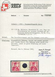 Helvetia Brustbild II im Zwischensteg mit grosser Lochung, SBK Nr. S4 ...