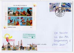 Block Multilaterale auf Sonderbriefumschlag Skyline C5, Vignette ...