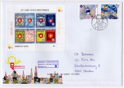 Block Multilaterale auf Sonderbriefumschlag Skyline (C5), Vignette ...