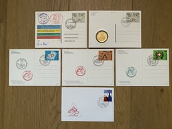 Kleines Lot von 5 Ganzsachen und einer frankierten Karte zum Thema ...