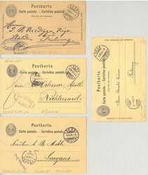 Kleines Lot von 13 gelaufenene Postkarten mit Wertzeichenaufdruck zu ...