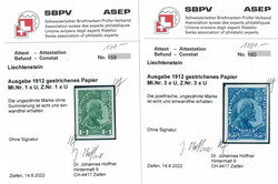 Fürst Johann II 1912 ungezähnt, Michel Nr. 1xU ohne Gummierung und ...