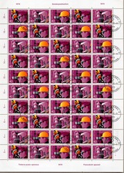 SUVA 1978, SBK Nr. OZ77, je ein kompletter Bogen postfrisch und mit ...