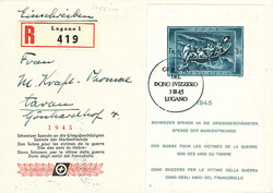 1945, Spende, Block u. dessen Einzelwert jew. als EF auf R- bzw. ...