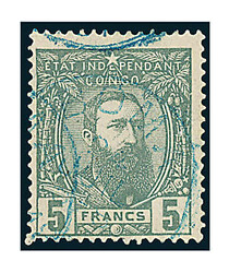 1892, Leopold II., 5 Fr. grau, gest. Pracht- Höchstwert