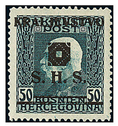 50 H. schwarzblau, ungebr. Prachtstück, sign