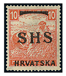 1918, Schnitter, 10 f. rosa, gut gezähnt u. zentriert, ungebr. ...