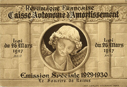 1930, Das "Lächeln v. Reims", 1.50 Fr. + 3.50 Fr. lila, postfrisches ...