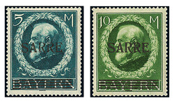 Ludwig- Aufdruck, 25 u. 60 Pf. 1 Zf., 17 Werte überkpl. (Mi. 20, 26 ...