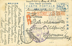 "KURUME", violetter Stpl. auf Pracht-AK (Beanst.) mit rotem L1 "S° ...