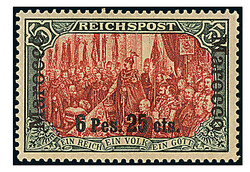 1900, 3 C. auf 3 Pf.- 6 P. 25 C. auf 5 M., Mi. 9 k.Z., 14 Werte ...