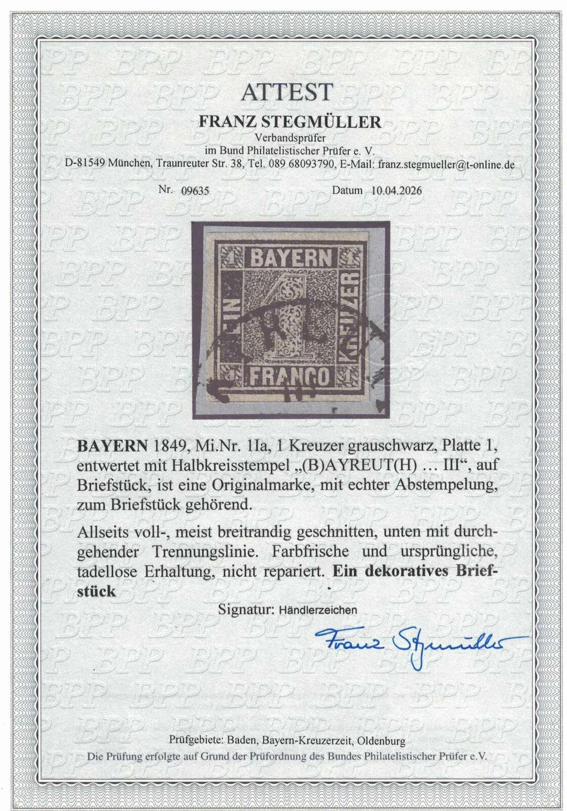 Image 1 for lot number 10 for 120th Kirstein-Larisch Auction