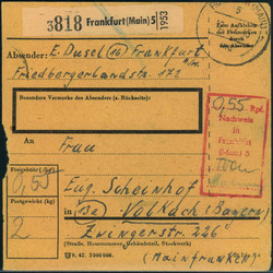 1291: Gebühr bezahlt, Belege 45-48, Notmaßnahmen